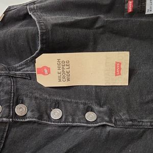 Levi's mile high cropped wide leg black pants